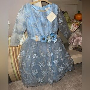 NWT David Charles Gild Label Blue Floral Lace Dress